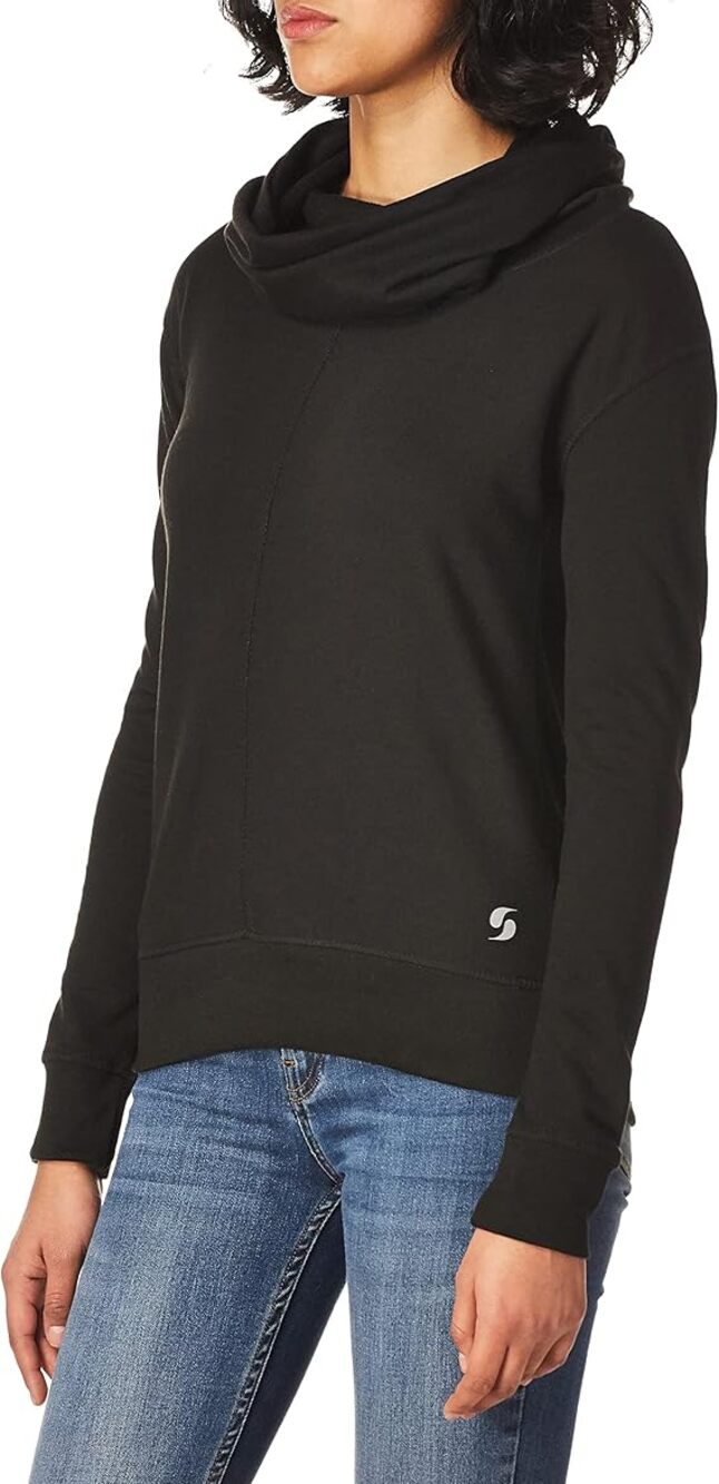 Soffe Women's Black French Terry Cowl Neck Sweatshirt Size XS New